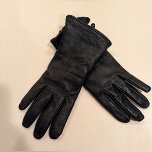 Charter Club | ladies black leather gloves. Size: L